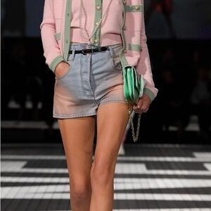 CHANEL 2024 Light Blue two tone Denim Shorts